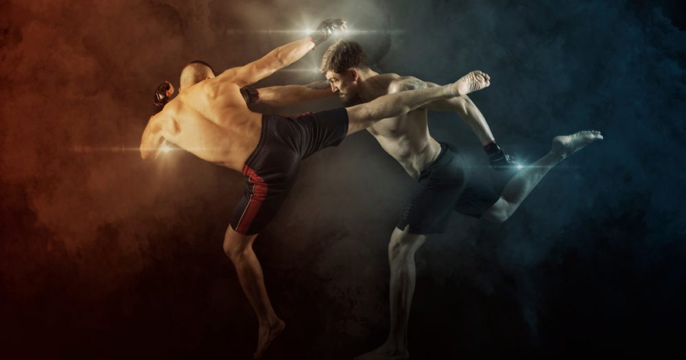 Mma,Boxers,Fighters,Fight,In,Fights,Without,Rules.,Smoke,Background MMA boxers fighters fight in fights without rules. Smoke background